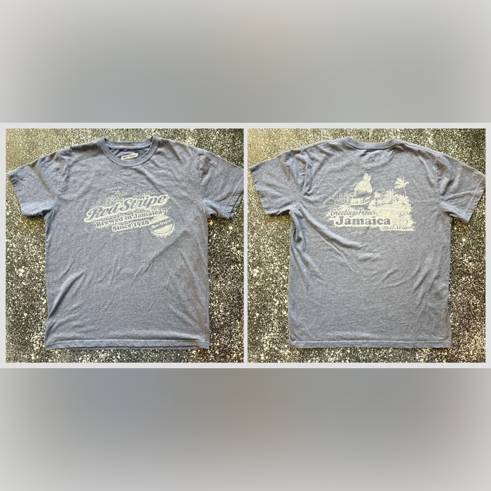 Men’s Red Stripe Beer Brewed in Jamaica T Shirt XL “Greetings From Jamaica”
